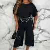 EVITA Always Chic Black Belted Culotte Jumpsuit<Women Jumpsuits