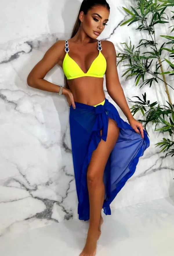 CONTINENTAL Amore Amalfi Cobalt Frilled Wrap Cover Up Midi Skirt<Women Swimwear