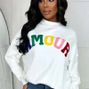 MOEWY Amour Chic Multi Rainbow Slogan Soft Jumper<Women Knitwear