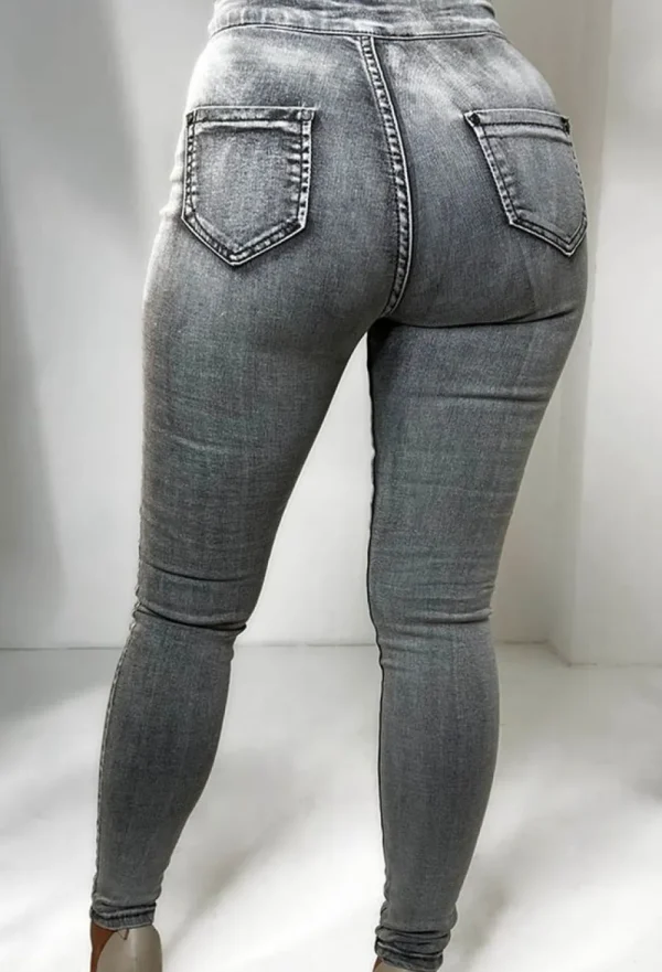 FABS FASHION Authentic Chic Mid Grey Stretch Skinny Plain Front Jeans<Women Jeans