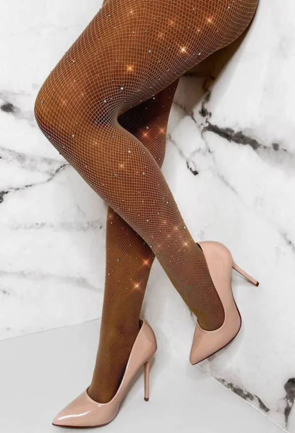 BABEZ Baddies Only Nude Diamante Tights<Women Tights