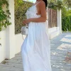 LILY WHITE Bali Beauty White Crochet Trim Cami Maxi Dress<Women Summer Dresses