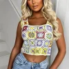 FLAM MODE Beach Party Invites Multi Crochet Knit Vest Top<Women Tops