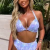 CONTINENTAL Beachy Allure Blue Marble Print Padded Cup Bikini With High Waist Brief<Women Swimwear