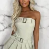 STYLEWISE Belted Babe Stone Bandeau Stretch Pleated Skort Playsuit<Women Playsuits