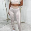 Continental Textiles Blissful Nude Dogtooth Check Athleisure Set<Women Loungewear