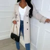 BABEZ Cafe Society Beige Belted Trench Coat<Women Coats And Jackets