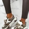 IDEAL SHOES Casual Slay Brown Contrast Platform Trainers<Women Trainers