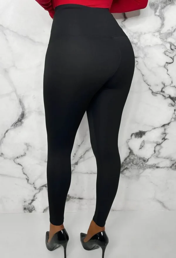 LEA MODE Cinched & Savvy Black Waist Cinched Corset Detail Leggings Limited Edition<Women Trousers & Leggings