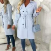 CHERRY KOKO Coco Desire Blue Belted Trench Coat<Women Coats And Jackets