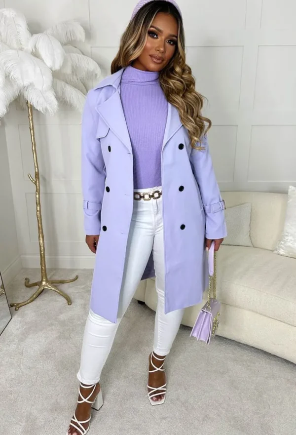 CHERRY KOKO Coco Desire Lilac Belted Trench Coat Limited Edition<Women Coats And Jackets