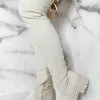 EWANYE Cream Dream Cream Faux Suede Flat Over The Knee Boots Limited Edition<Women Boots