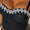 GOLDEN DAYS Diamonds Black Jewelled Crop Top<Women Crop Tops & Bralets