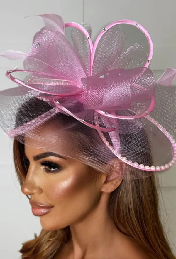 Peach Eternity Pink Fascinator<Women Hair Accessories