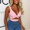 STYLEWISE Favourite Feeling Baby Pink Cut Out Crop Top<Women Crop Tops & Bralets