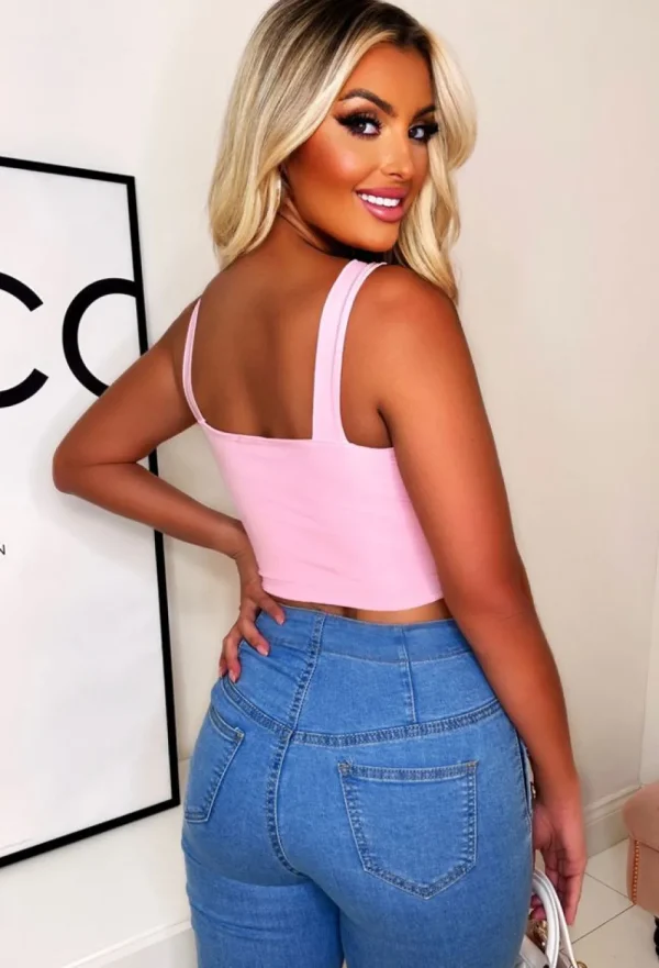 STYLEWISE Favourite Feeling Baby Pink Cut Out Crop Top<Women Crop Tops & Bralets