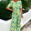 VJK Fond Of You Multi Floral Printed Tie Waist Jumpsuit<Women Jumpsuits