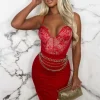 BABEZ Forever Flawless Red Lace Bodysuit<Women Tops