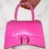 Koko Fashion Get It Together Hot Pink Croc Gold Detail Bag<Women Bags