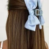 Peach Glamorous Lover Baby Blue Bow Hair Clip<Women Hair Accessories