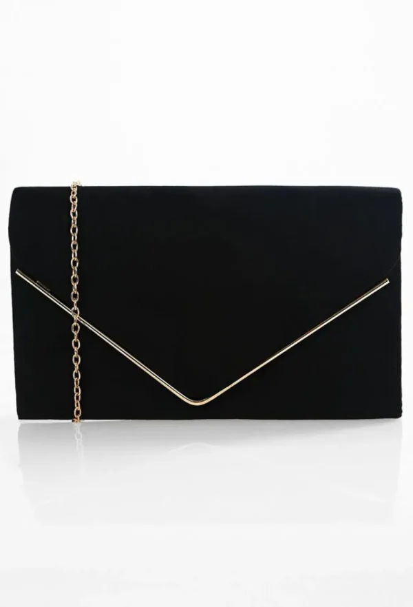 KOKO Hampstead Black Suede Clutch Bag<Women Bags