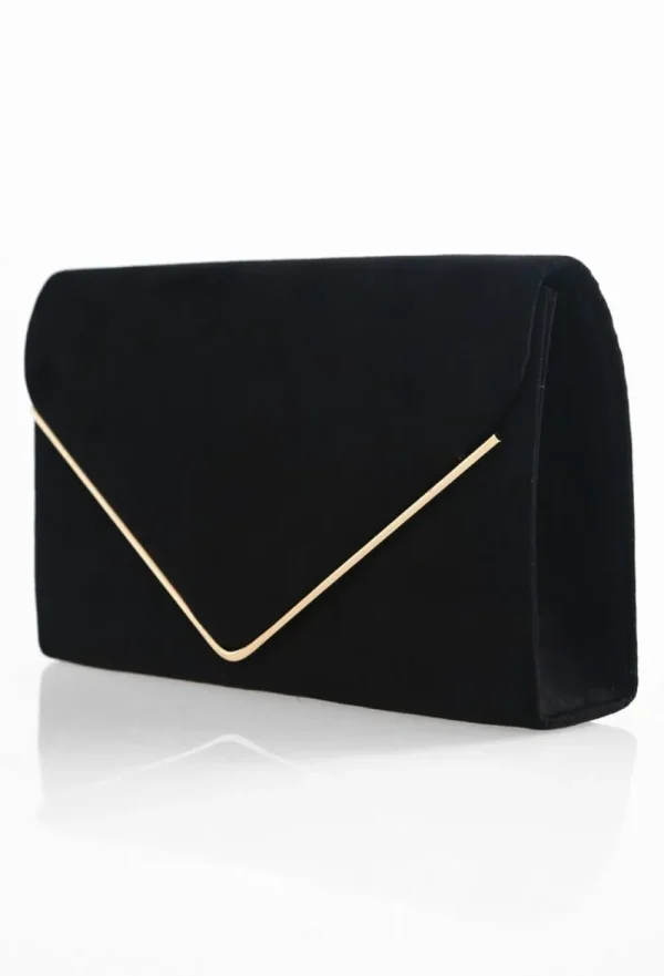 KOKO Hampstead Black Suede Clutch Bag<Women Bags