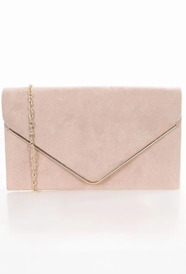 KOKO Hampstead Nude Suede Clutch Bag<Women Bags