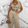 NAA NAA I See Fire Nude High Waisted Wide Leg Trousers<Women Trousers & Leggings