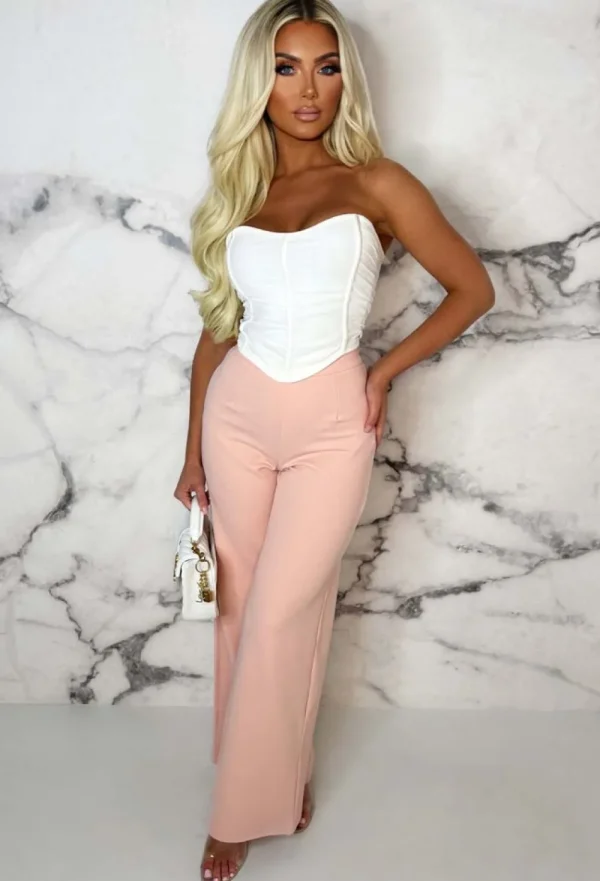 NAA NAA I See Fire Pink High Waisted Wide Leg Trouser<Women Trousers & Leggings