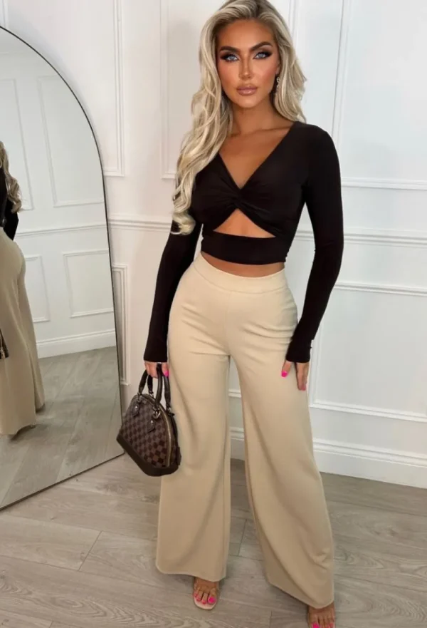 NAA NAA I See Fire Stone High Waisted Wide Leg Trousers<Women Trousers & Leggings