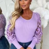 LEA MODE It'S A Love Story Lilac Crochet Bodysuit<Women Bodysuits