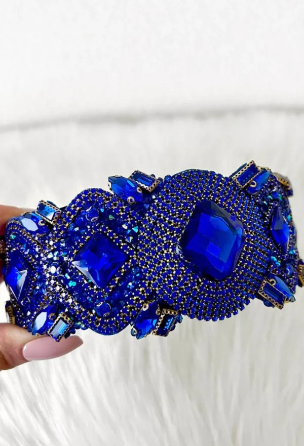 Rainbow Jewel Majesty Cobalt Rhinestone Headband<Women Hair Accessories