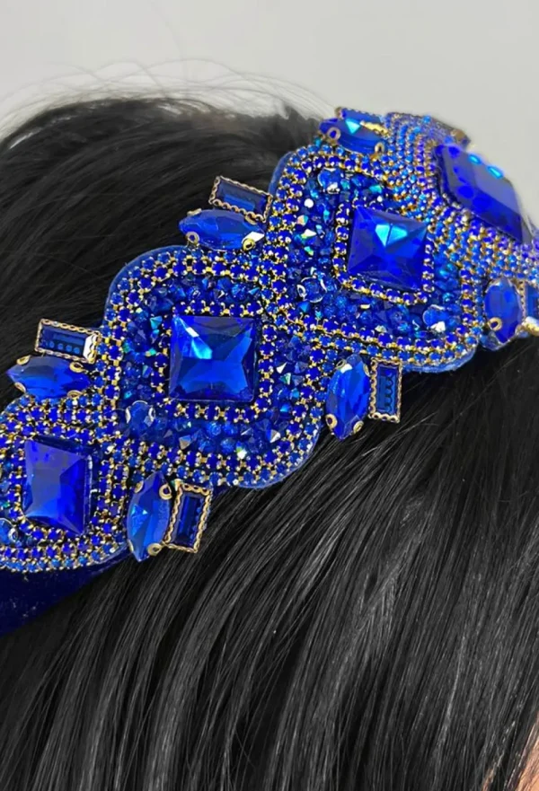 Rainbow Jewel Majesty Cobalt Rhinestone Headband<Women Hair Accessories