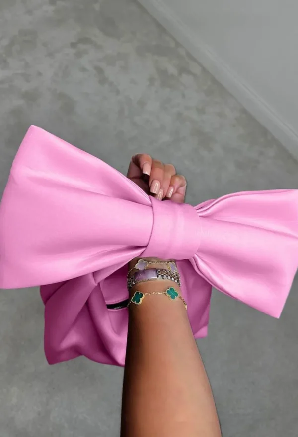 GO TOGETHER Luxe Girl Pink Bow Handle Clutch Bag<Women Bags