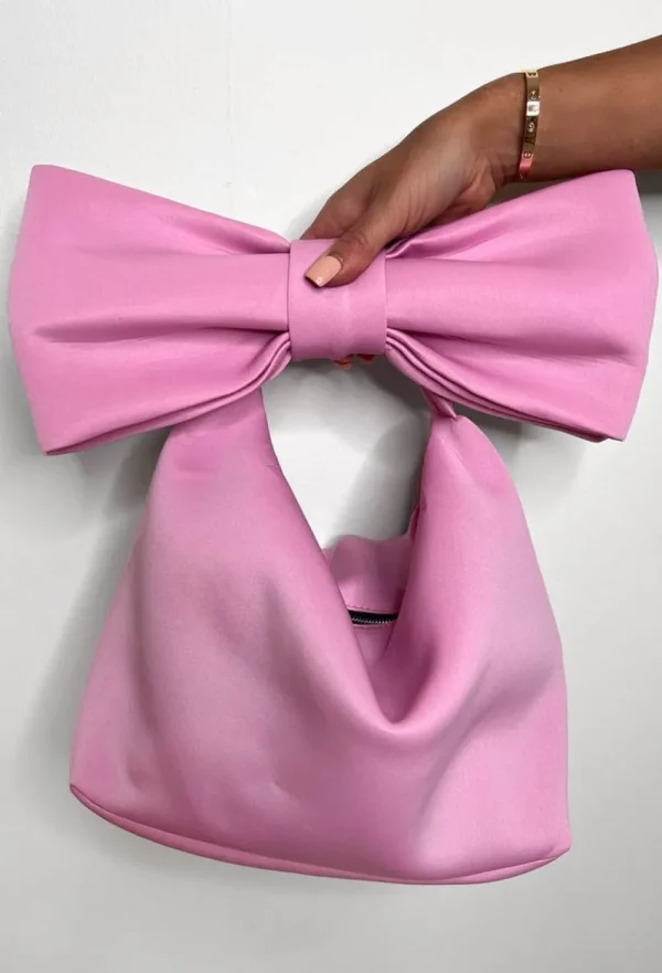 GO TOGETHER Luxe Girl Pink Bow Handle Clutch Bag<Women Bags