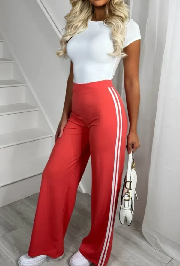 BELLEZA My Hero Coral Twin Side Stripe Trousers<Women Trousers & Leggings