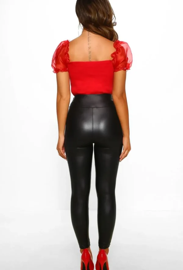 EDGE Mystery Is Power Black Leather Look High Waisted Leggings<Women Trousers & Leggings