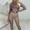 LEA MODE Off Limits Taupe Faux Leather Faux Leather Leggings<Women Trousers & Leggings