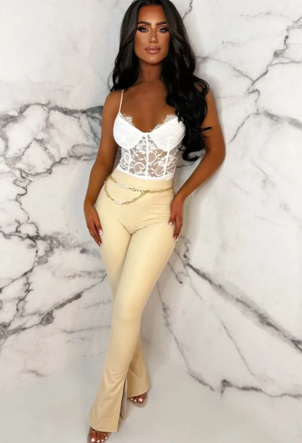 NAA NAA Power Move White Sheer Lace Bodysuit<Women Bodysuits