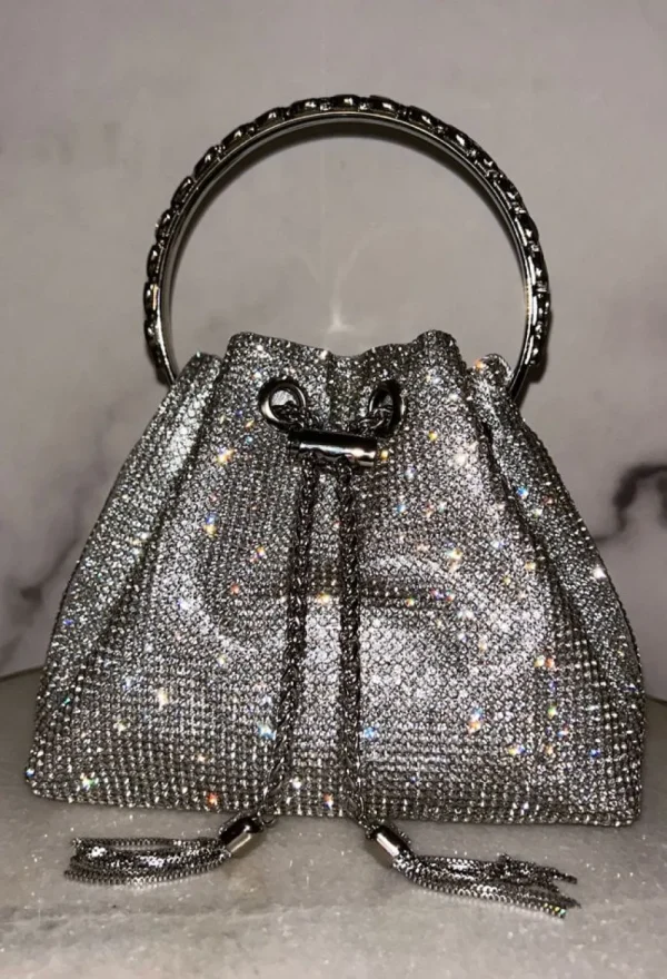 KOKO Pretty Charm Silver Crystal Diamond Bucket Bag<Women Gifts