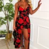 BE YOU Rosalia Multi Rose Print Playsuit<Women Playsuits