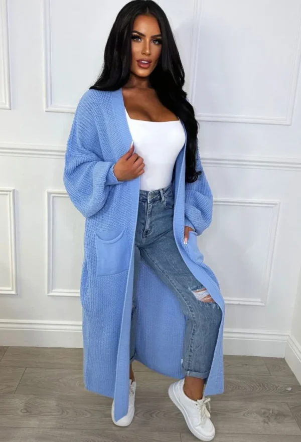 STYLEWISE She'S Sweet Blue Super Soft Knitted Cardigan<Women Loungewear