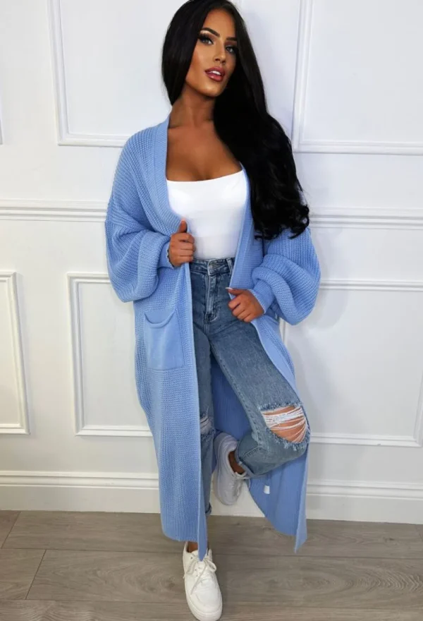 STYLEWISE She'S Sweet Blue Super Soft Knitted Cardigan<Women Loungewear