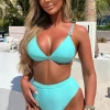 CONTINENTAL Sicilian Crush Mint Green High Waist Embellished Bikini<Women Swimwear