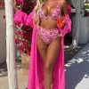 CHERRY KOKO Summer Spotlight Hot Pink Zig Zag Open Front Kimono<Women Swimwear