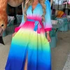 JUS DE POM Sunset Sky Blue Ombre Long Sleeve Maxi Dress<Women Summer Dresses