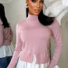 NOVA True To Self Pink 2 In 1 Flared Sleeve Hem Knit Jumper<Women Tops