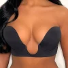 PERFECTION BEAUTY Ultimate Push Up Deep Plunge Black Backless Stick On Side Panel Bra<Women Bras & Shapewear