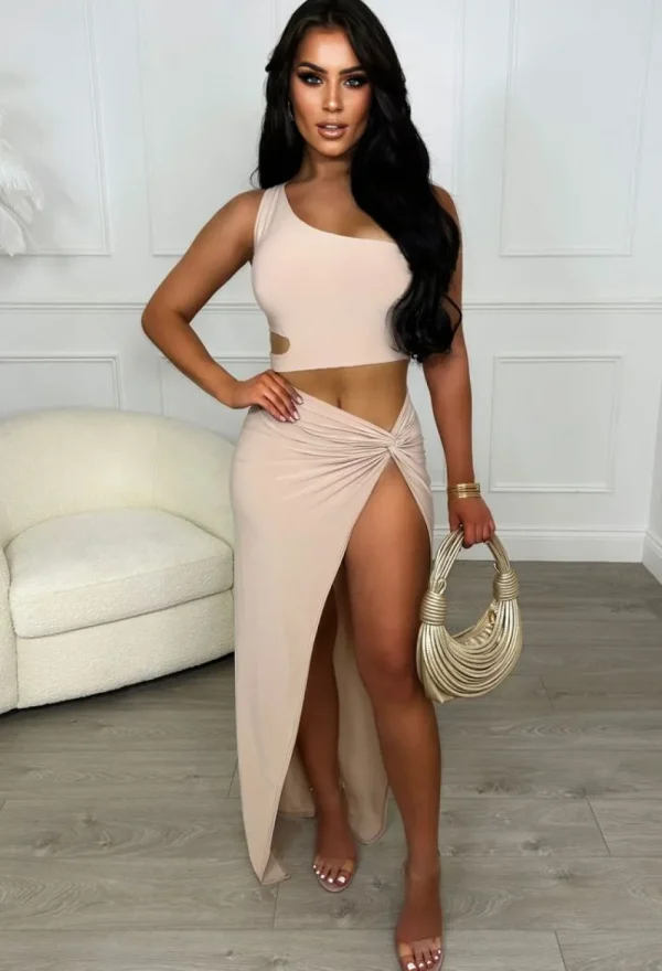 EVITA Vacay Paradise Nude Maxi Skirt Co-Ord Set<Women Co-Ords